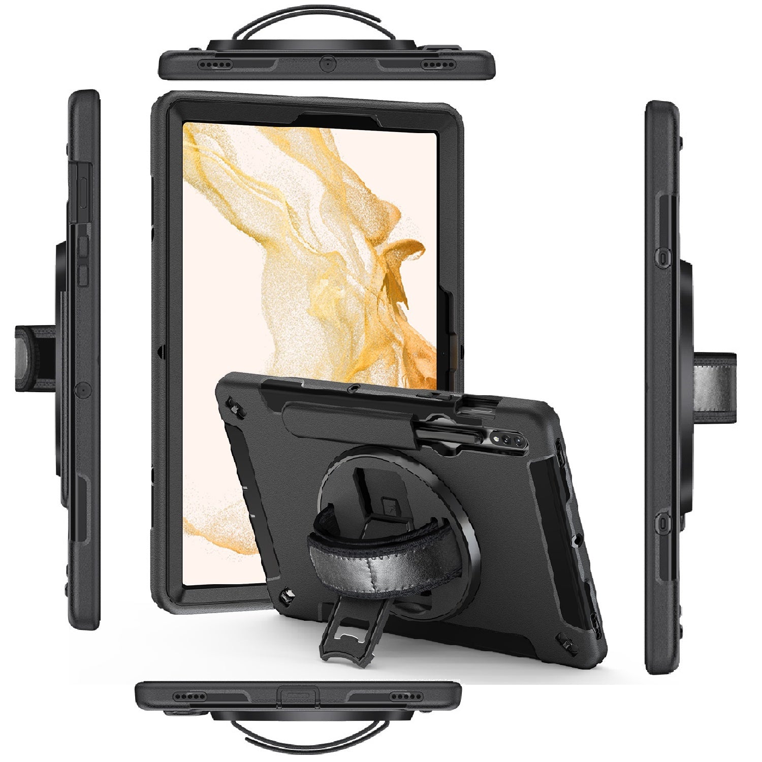 Generic Rugged Samsung Galaxy Tab S9 (11') / Tab S9 FE (10.9') Case Black - Buil image 0