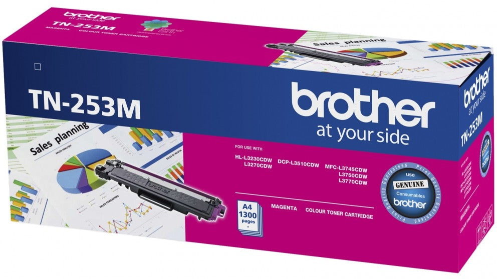 Brother TN-253M Magenta Toner Cartridge to Suit -  HL-3230CDW/3270CDW/DCP-L3015C image 0