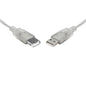 8Ware USB 2.0 Extension Cable 1m A to A Male to Female Transparent Metal Sheath image 0