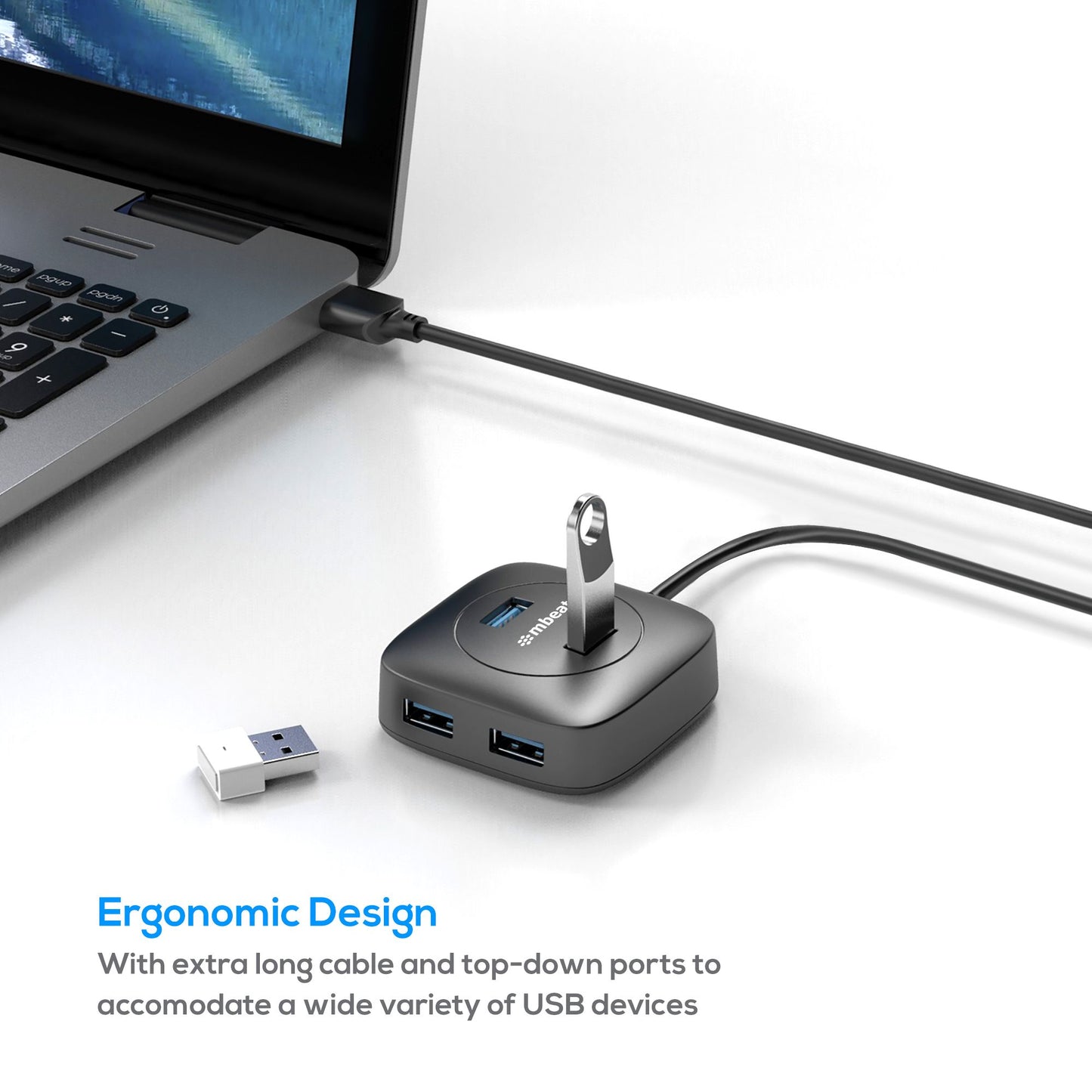 mbeat®  4-Port USB 3.0 Hub - High Speed Data Transfer image 2