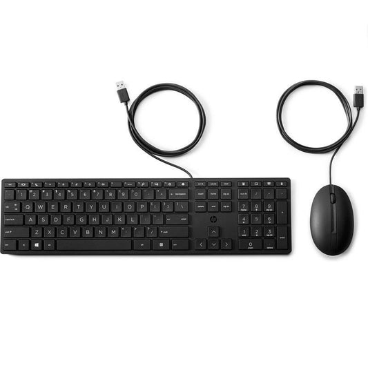 HP 320MK USB Wired Desktop Keyboard Mouse Combo Reduced-sized & Low-Profile Quie image 0