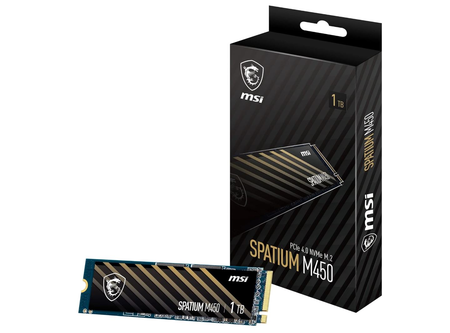 MSI SPATIUM M450 1TB M.2 NVME PCIE GEN4 SSD, 1TB, M.2, PCIe Gen4, SEQUENTIAL REA image 0