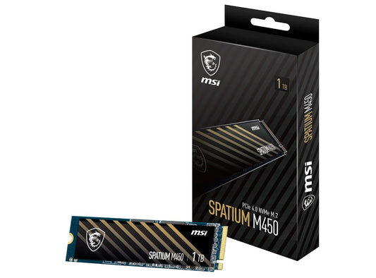 MSI SPATIUM M450 1TB M.2 NVME PCIE GEN4 SSD, 1TB, M.2, PCIe Gen4, SEQUENTIAL REA image 0