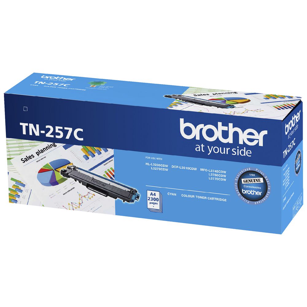Brother TN-257C  Cyan High Yield Toner Cartridge to Suit -  HL-3230CDW/3270CDW/D image 0