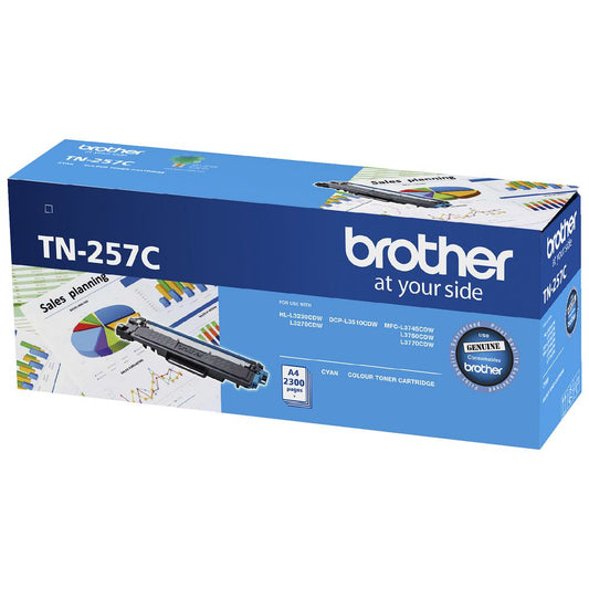 Brother TN-257C  Cyan High Yield Toner Cartridge to Suit -  HL-3230CDW/3270CDW/D image 0