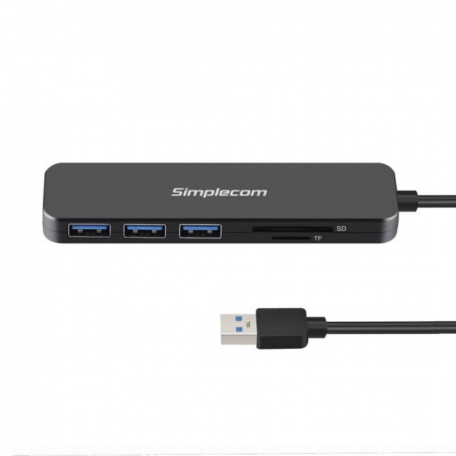 Simplecom CH365 SuperSpeed 3 Port USB 3.0 (USB 3.2 Gen 1) Hub with SD MicroSD Ca image 1