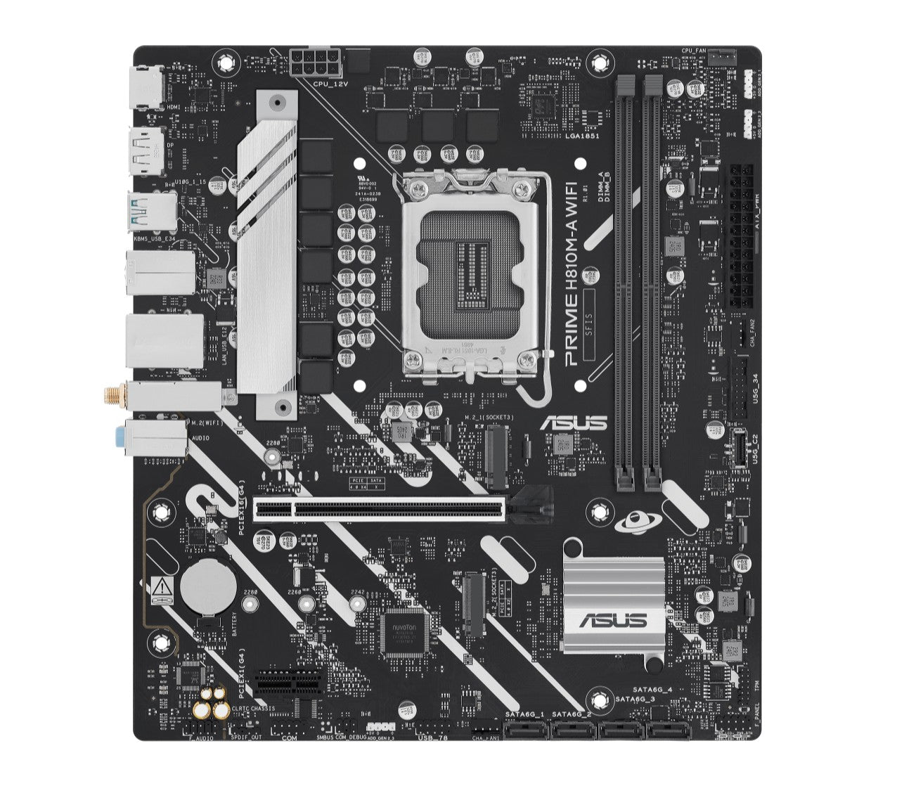 ASUS PRIME H810M-A WIFI-CSM Micro-ATX Motherboard Up to 128GB DDR5 (2x Slots), 1 image 0
