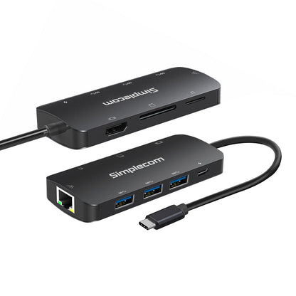 Simplecom CHT580 USB-C SuperSpeed 8-in-1 Multiport Hub Adapter HDMI 2.0 Docking image 2