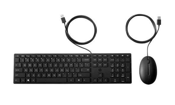 HP 320MK USB Wired Desktop Keyboard Mouse Combo Reduced-sized & Low-Profile Quie image 1