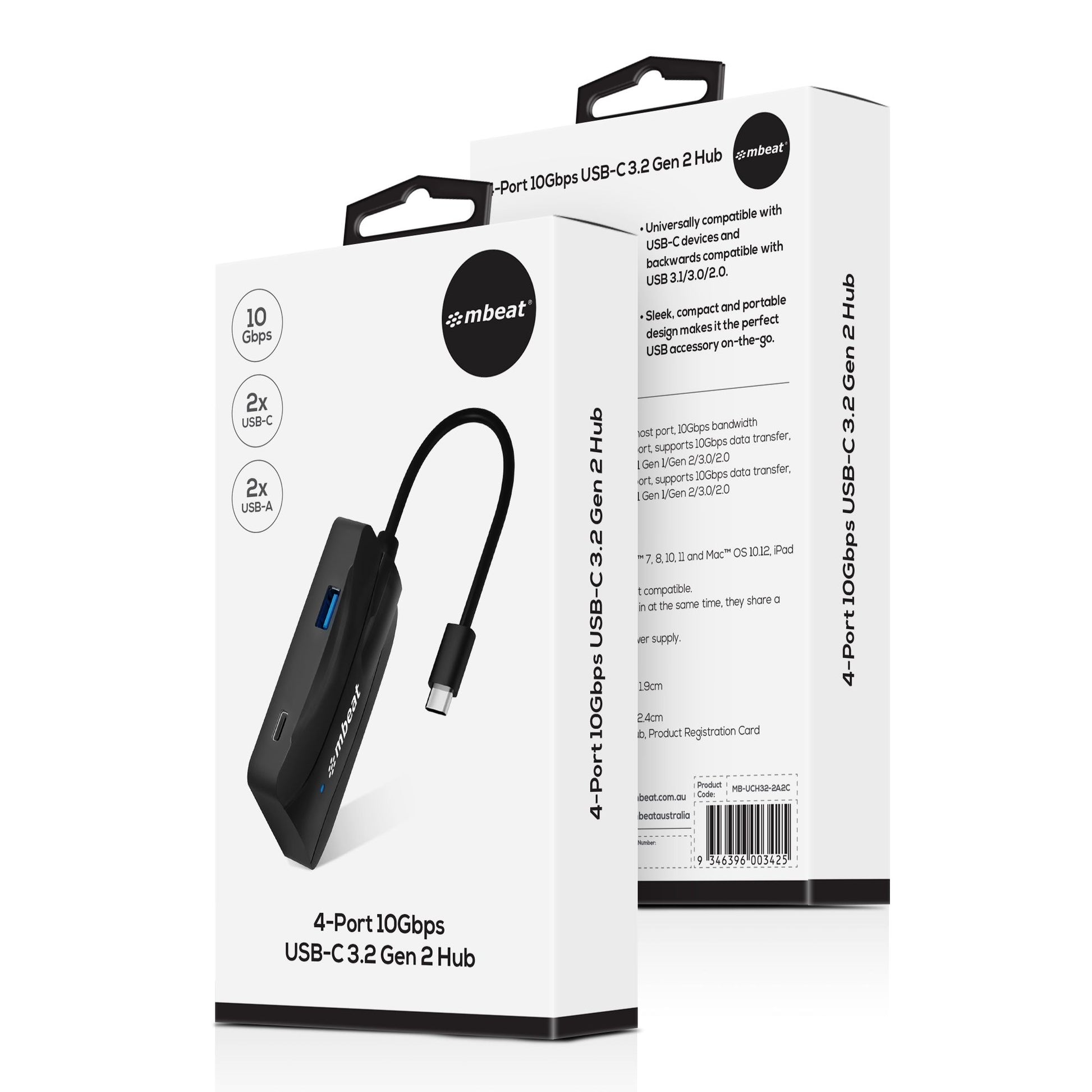 mbeat® 4-Port 10Gbps USB-C 3.2 Gen2 Hub (2 USB-A & 2 USB-C) image 3