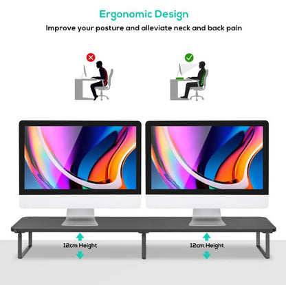 mbeat® activiva Black Dual Monitor Riser image 1