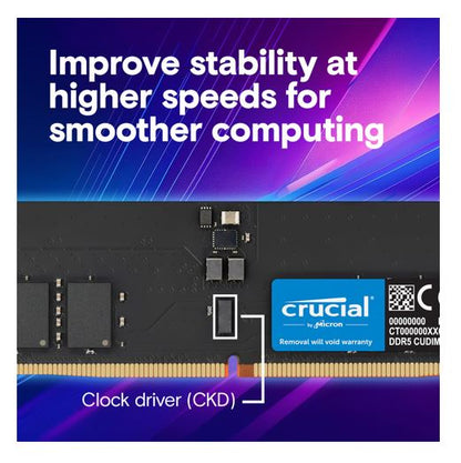 Crucial 32GB (2x16GB) DDR5 CUDIMM 6400MHZ CL52 Desktop PC Memory for Intel Core image 3