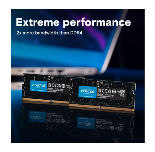Crucial 64GB (1x64GB) DDR5 SODIMM 5600MHz CL46 Desktop PC Memory image 1