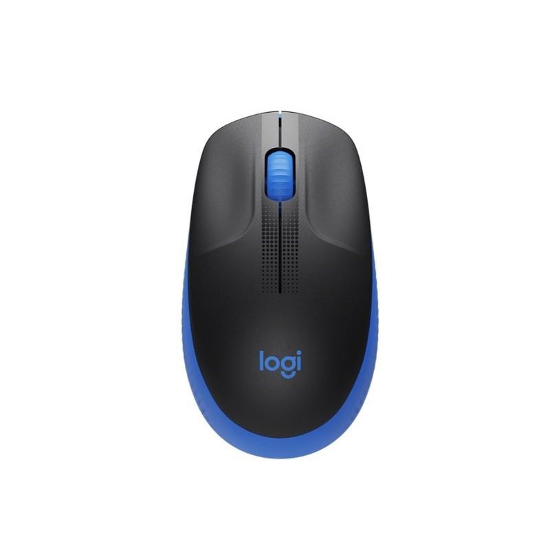 Logitech M190 Full Size Wireless Optical Mouse, Black and Blue image 0