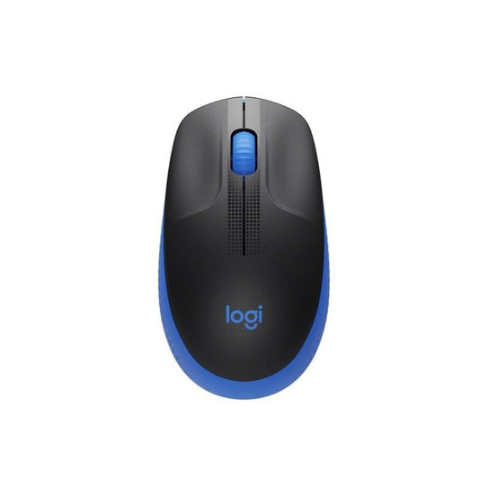 Logitech M190 Full Size Wireless Optical Mouse, Black and Blue image 0