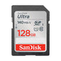 SanDisk Ultra 128GB SDHC SDXC UHS-I Memory Card 140MB/s Full HD Class 10 Speed S image 0