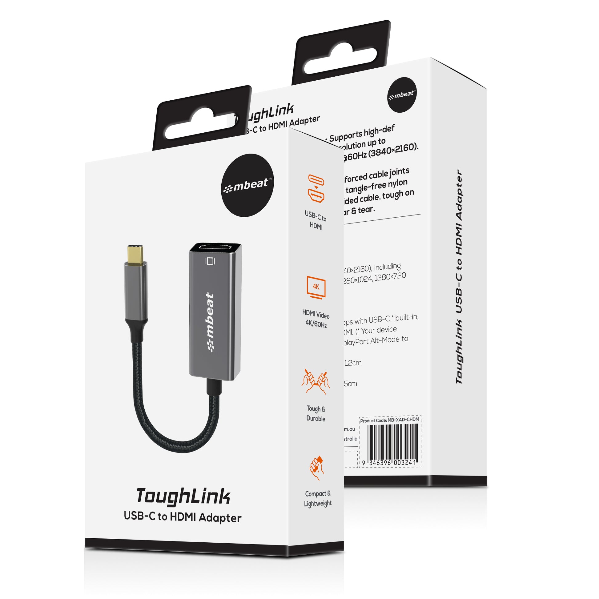 mbeat Tough Link 1.8m 4K USB-C to Display Port Cable - Converts USB-C to Display image 3