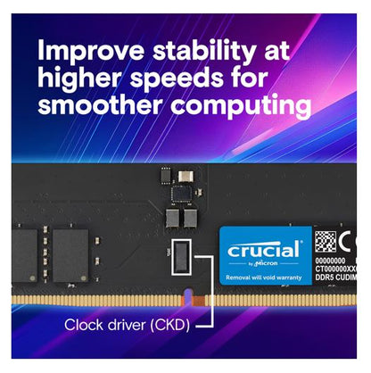 Crucial 64GB (2x32GB) DDR5 CUDIMM 6400MHZ CL52 Desktop PC Memory for Intel Core image 3