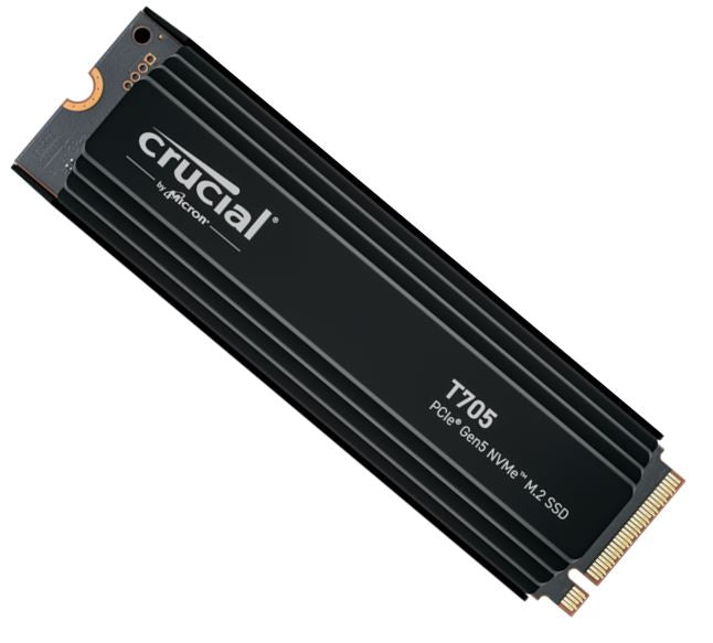 Crucial T705 2TB Gen5 NVMe SSD Heatsink - 14500/12700 MB/s R/W 1200TBW 1550K IOP image 0