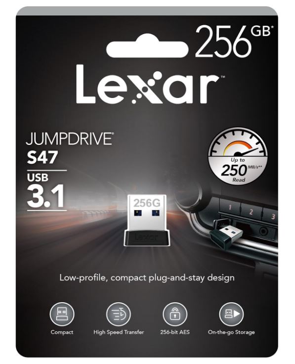 Lexar S47 256GB JumpDrive® Plug n Stay USB 3.1 Flash Drive, up to 250MB/s read image 3