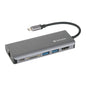 Verbatim 65628 Type C Dual Hub with HDMI, RJ45, SD, 2x USB3.0 - Silver image 0