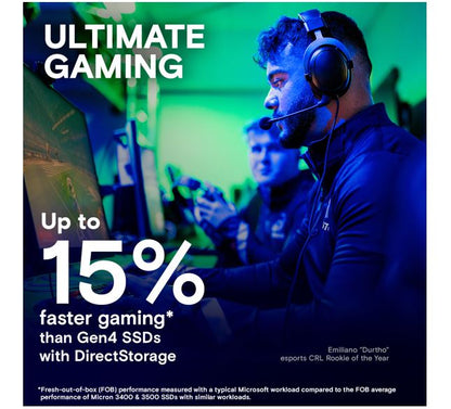 Crucial T705 2TB Gen5 NVMe SSD White Heatsink - 14500/12700 MB/s R/W 1200TBW 155 image 3