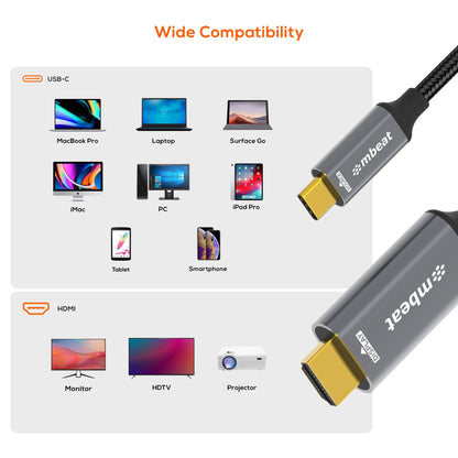 mbeat Tough Link 8K 1.8m USB-C to HDMI Cable  Host Interface: USB-C Output Inter image 2