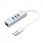 Simplecom CHN420 Silver Aluminium 3 Port SuperSpeed USB HUB with Gigabit Etherne image 0