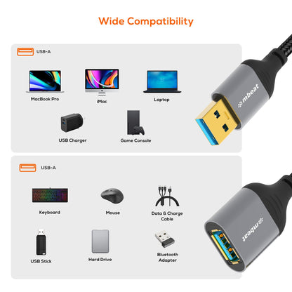 mbeat Tough Link 1.8m USB 3.0 to USB 3.0 Extension Cable  Plug-and-Play Adaptive image 2