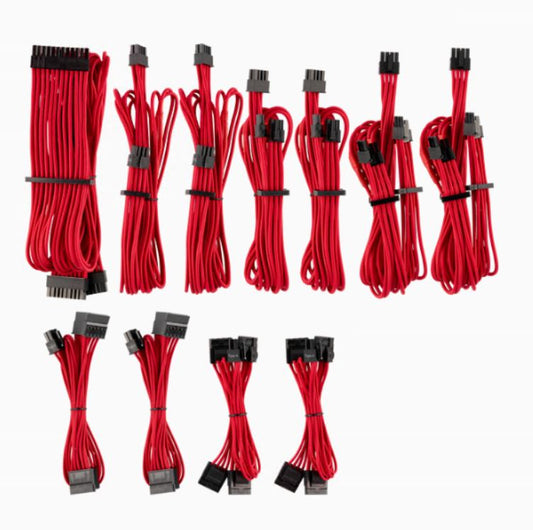 For Corsair PSU - Red Premium Individually Sleeved DC Cable Pro Kit, Type 4 (Gen image 0