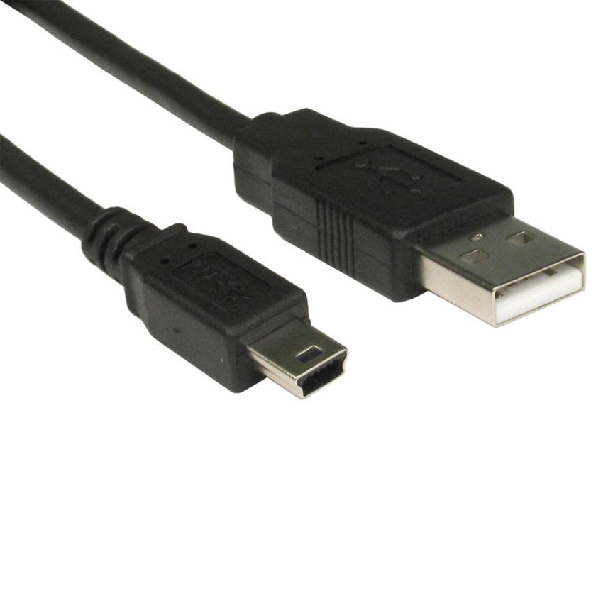 10x 8Ware USB 2.0 Cable 1m A Male to Mini B Black image 0