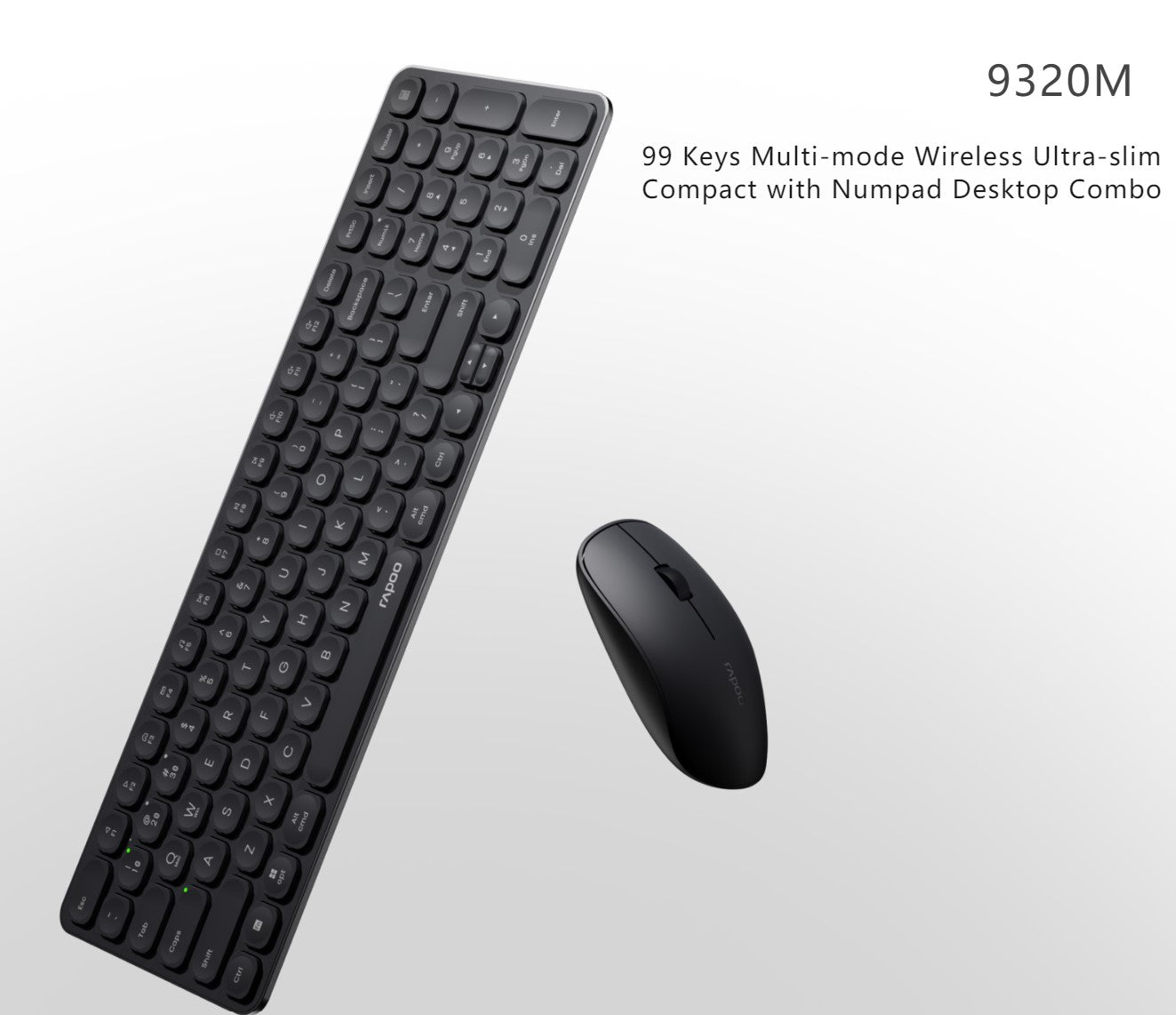 RAPOO 9320M Bluetooth 4.0, 5.0 + 2.4G  Wireless Multi-mode Keyboard Mouse Combo, image 0