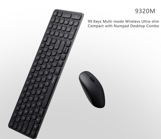 RAPOO 9320M Bluetooth 4.0, 5.0 + 2.4G  Wireless Multi-mode Keyboard Mouse Combo, image 0