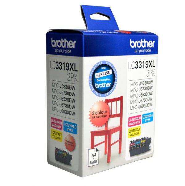 Brother LC-3319XL  Colour Value Pack 1X Cyan 1X Magenta 1X Yellow-MFC-J5330DW/J5