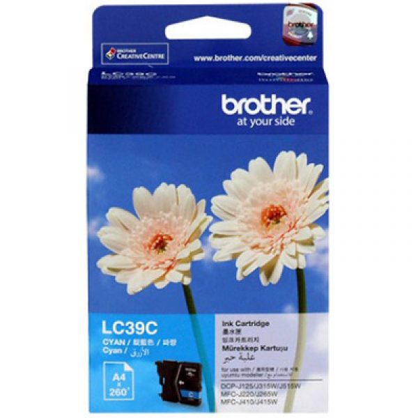 Brother LC-39C Cyan Ink Cartridge - DCP-J125/J315W/J515W MFC-J220/J265W/J410/J41