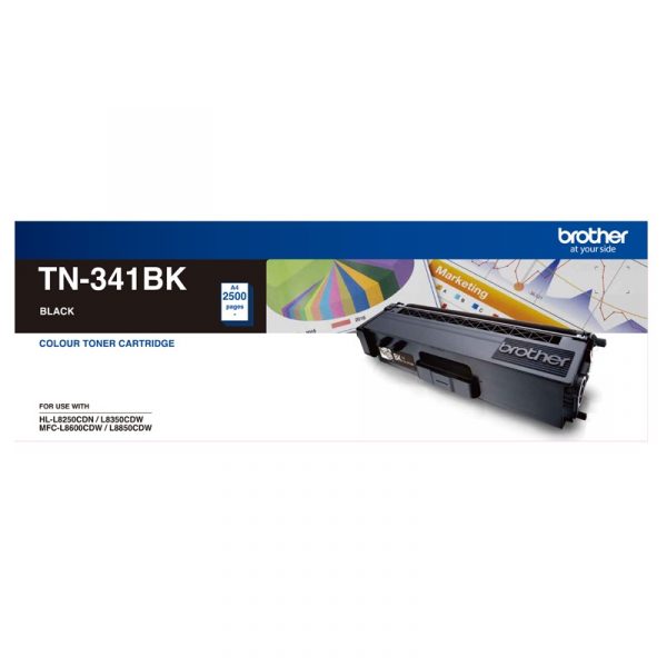 Brother TN-341BK Colour Laser-Standard Yield Black Toner to suit HL-L8250CDN/835