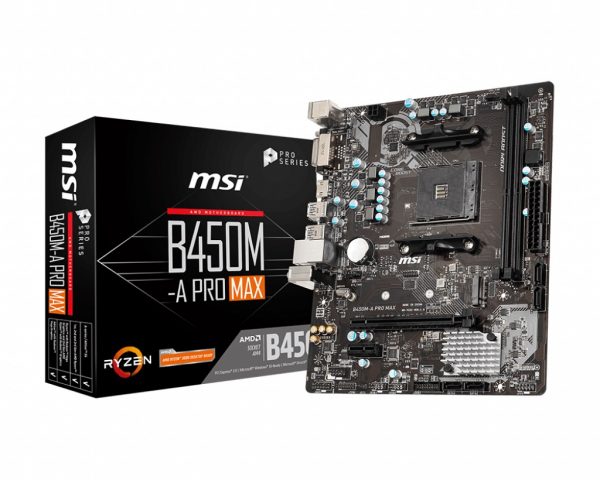 MSI B450M-A PRO MAX AMD M-ATX Motherboard - AM4 Ryzen