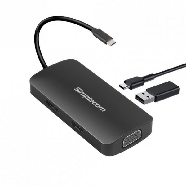 Simplecom DA450 5-in-1 USB-C Multiport Adapter MST Hub with VGA and Dual HDMI(LS