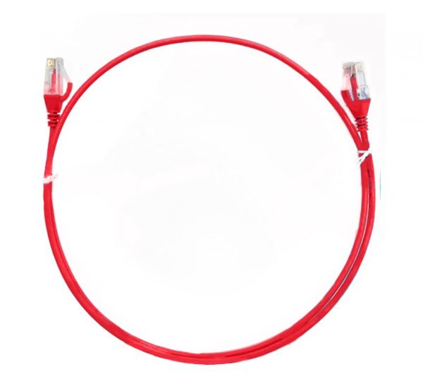 8ware CAT6 Ultra Thin Slim Cable 0.25m / 25cm - Red Color Premium RJ45 Ethernet