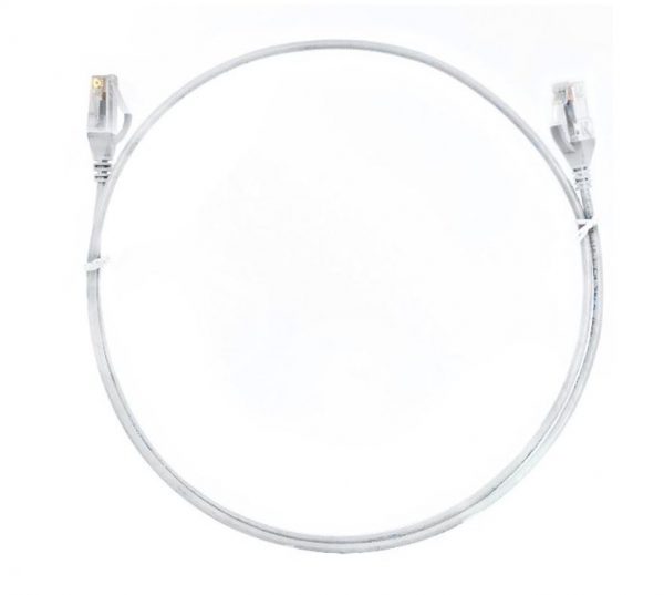 8ware CAT6 Ultra Thin Slim Cable 10m - White Color Premium RJ45 Ethernet Network