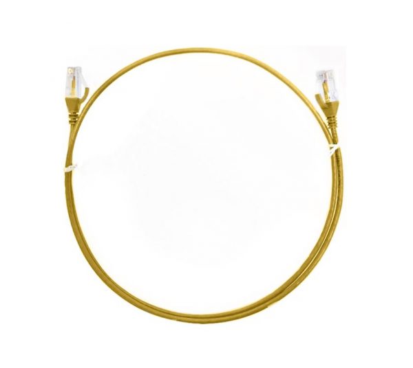 8ware CAT6 Ultra Thin Slim Cable 20m / 2000cm - Yellow Color Premium RJ45 Ethern