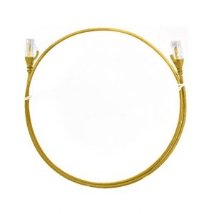 8ware CAT6 Ultra Thin Slim Cable 2m / 200cm - Yellow Color Premium RJ45 Ethernet Network LAN UTP Patch Cord 26AWG for Data