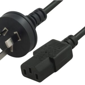 Hypertec AU Power Cable 2m - Male Wall 240v PC to Power Socket 3pin to IEC 320-C13 for Laptop/ AC Adapter Black AU Certified Retail Pack