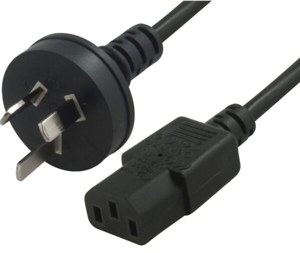 Hypertec AU Power Cable 2m - Male Wall 240v PC to Power Socket 3pin to IEC 320-C13 for Laptop/ AC Adapter Black AU Certified OEM Pack