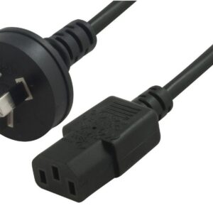 Astrotek AU Power Cable 2m - Male Wall 240v PC to Power Socket 3pin to IEC 320-C13 for Laptop/AC Adapter Black AU Certified