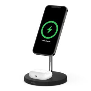 Belkin BOOST CHARGE PRO 2-in-1 Wireless Charger Stand with MagSafe 15W - Black(WIZ010auBK)