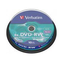 Verbatim 43552 DVD-RW 4.7GB 10Pk Spindle 4X