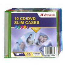 Verbatim CD/DVD Coloured Slim Cases 10 Pack