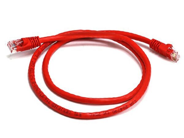 8ware CAT6A 10Gbps UTP Ethernet Cable 0.5m (50cm) - Red Color Snagless RJ45 Network LAN Patch Cord LSZH