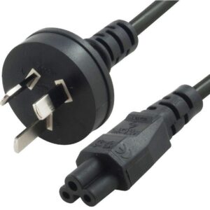 8ware AU Power Lead Cord Cable 2m - 3-Pin to Cloverleaf Plug IEC 320-C5 Mickey T